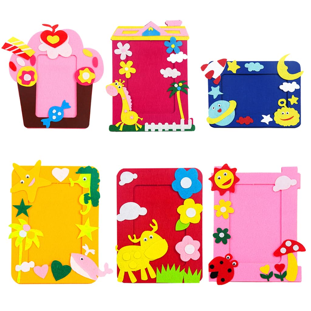 HASTHIP DIY Fabric Photo Frame Accessories Kit 6 Styles Cartoon Photo Frame Kids Decorative Fabric Photo Frame Picture Frame Kids DIY Non-woven Fabric Crafting Photo Frame HASTHIP DIY Fabric Photo Frame Accessories Kit 6 Styles Cartoon Photo Frame Kids Decorative Fabric Photo Frame Picture Frame Kids DIY Non-woven Fabric Crafting Photo Frame